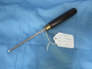 J B Addis & Son No 10 Straight Gouge 1/16 Inch Wood Carving Chisel Antique Tool