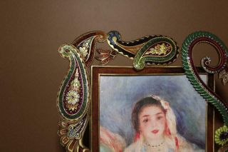 Stunning Jay Strongwater Green Swirl Scroll Enamel 5 x 7 Picture Photo Frame 3