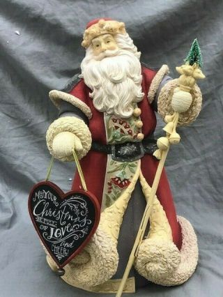 Jim Shore Heartwood Creek Deluxe Santa Heart Of Christmas 4052751 BROKEN 2