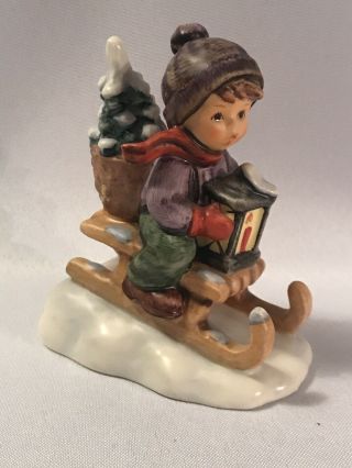 Hummel Goebel Boy On Sled Ride Into Christmas Figurine 396 2/0 1981 W.  Germany
