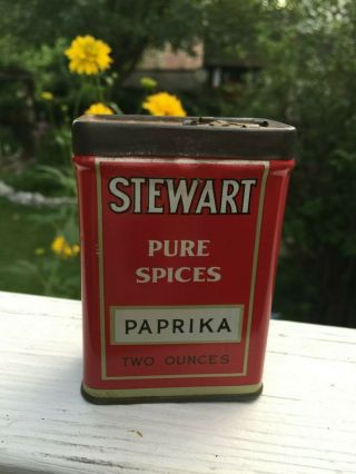 Vintage Spice Tin Stewart Pure Spices Paprika Kona Koffee Ko Tacoma Wash Empty