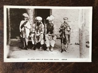 Afridi Family Of Kohat Pass.  N.  W.  F.  P.  Ethnic.  Colonial.  India.  R P Postcard.