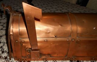 Craftsman Design Style Handmade Antique Copper Mailbox Post Mounted