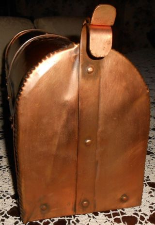Craftsman Design Style Handmade Antique Copper Mailbox Post Mounted 3