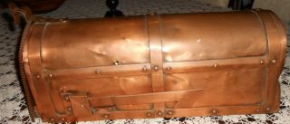 Craftsman Design Style Handmade Antique Copper Mailbox Post Mounted 6
