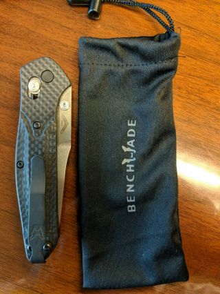 Benchmade Osborne 940 - 1 Carbon Fiber Handle Axis Lock Plain Edge Knife S90v