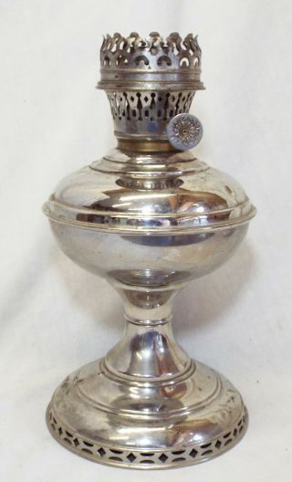 Old Antique Aladdin Nickel Plated Model 4 Oil Lamp Base