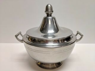 Vintage Woodbury Pewterers Pewter Serving Dish With Lid Covered Dish