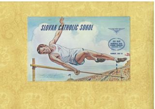 Oh Youngstown 1963 Postcard Slovak Catholic School Athletics Teenager Ohio