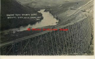 Or,  Warm Springs,  Oregon,  Rppc,  Oregon Trunk Railway Bridge,  Hedlund Photo No 149