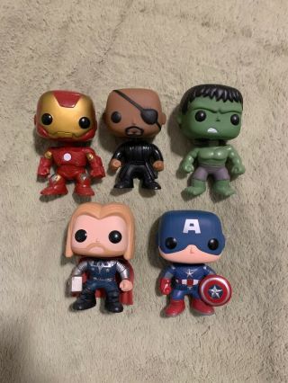 Funko Pop Marvel The Avengers Complete Set Of 5 Loose / Out Of Box