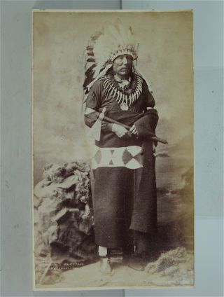 1875 Native American Indian Ponca Chief Standing Buffalo Cabinet Card Photograph
