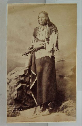 1875 Native American Indian Ponca Chief White Eagle Cabinet Card Photograph