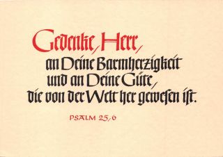 Holy Bible Verse Psalm 25 Verse 6 Written In German Postcard