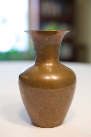 Vintage 5 1/8 " Copper Vase - Signed D.  P.  Rohrer - Patina