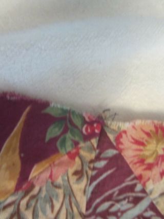 vintage bark cloth quilt top crazy quilt 4