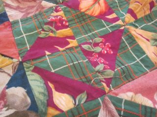 vintage bark cloth quilt top crazy quilt 6