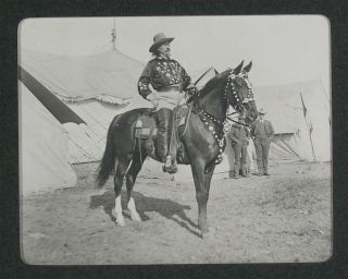 1894 Buffalo Bills Wild West Cabinet Card Photograph Of Bill Cody On Horseback
