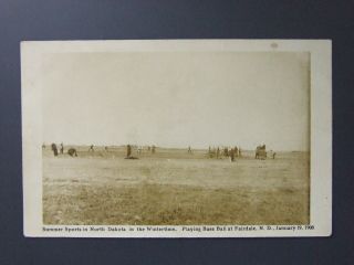 Fairdale North Dakota Nd Winter Baseball Game Real Photo Postcard Rppc 1908