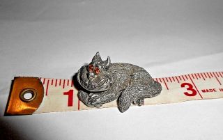RARE Vintage CCI Pewter Alice in Wonderland CHESHIRE CAT Figurine,  Crystal Eyes 5