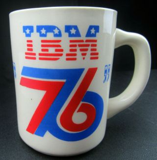 Vintage 1976 Ibm Coffee Mug Cup United Way Rare Computer Made In Usa