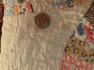 vintage double wedding ring quilt 82 X 82 hand sewn quilt 5
