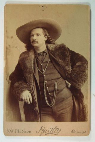 1880s Pawnee Bill Wild West Show Cabinet Card Photo Gordon " Pawnee Bill " Lillie