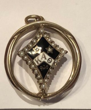 1961 10k Kappa Alpha Theta Sorority Pin Charm 6.  2 Grams