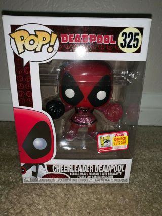 325 Cheerleader Deadpool Glitter Sdcc 2018 Comic - Con Funko Pop Figure Le 1000