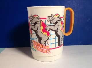 Vintage Ringling Brothers & Barnum Baily Hard Plastic Elephant Mug Cup Rare