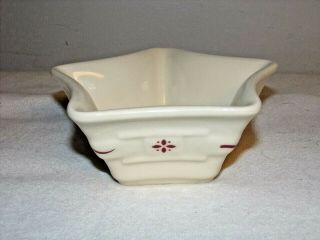 Longaberger Pottery Star Dish Woven Traditions Heritage Red Bowl