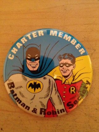 Batman & Robin Macaron Pin Button World 1966