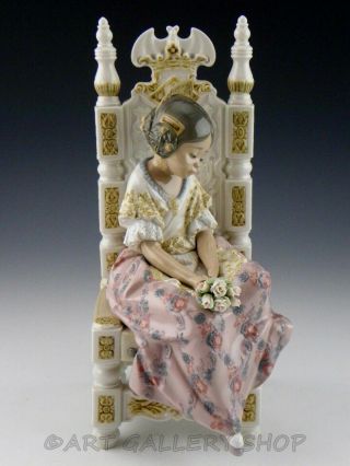 Lladro Figurine Second Thoughts Valencia Girl Sitting In Chair 1397