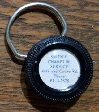 Tire - shaped Keyring for “SMITH’S CHAMPLIN SERVICE”,  Lawton,  Oklahoma 2