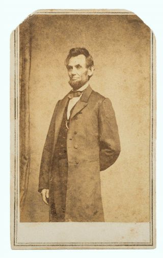 1864 President Abraham Lincoln Cdv Photo - Solitary Pine Portrait By Brady O - 86