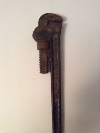 Vintage The Ridge Tool Co.  18 Adjustable Pipe Wrench Made In U.  S.  A.  Real Old