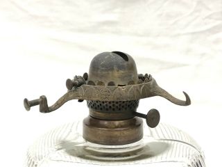 Pat.  1861 Ives Potty Seat Fill Tube Brass Lip Burner W Shade Holder For Oil Lamp