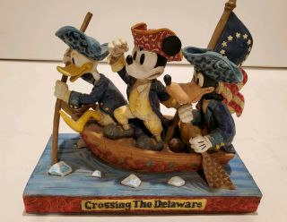 Eenesco Disney Jim Shore Mickey Donald Goofy Sculpture Crossing The Delaware