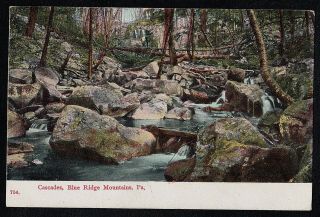 Vintage Antique Postcard Cascades,  Blue Ridge Mountains,  Pa.  1910