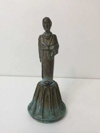 Vintage Metal Priest Monk Figurine Bell,  7 " Tall X 2 3/4 " Widest
