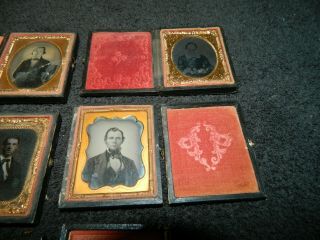 5 Daguerreotype Picture Cases With Photos,  Size 2.  5 X 3 