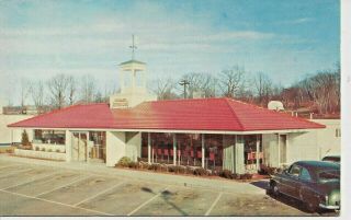 Postcard - Howard Johnson Restaurant Motel Early Double Side Folded - Unposted