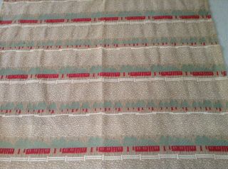 VTG HEAVY COTTON CAMP BLANKET CABIN LODGE PINE TREES NUBBY FABRIC 4