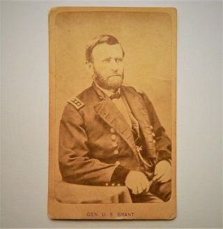 Cdv Photo Of Civil War General & President Ulysses S.  Grant By Ward & Son Boston
