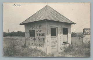 Miramonte Park Real Estate Office Rppc Los Angeles—rare Antique Photo—florence