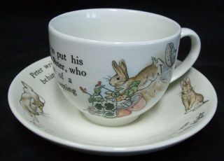 Vtg Wedgwood Etruria Barlaston England Beatrix Potter Peter Rabbit Cup Saucer