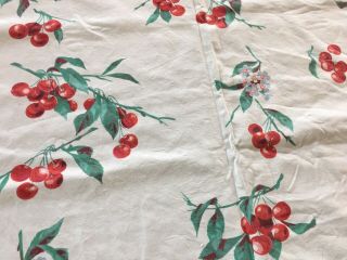 Vintage Wilendur Tablecloth Jadite Green and Cherries 2