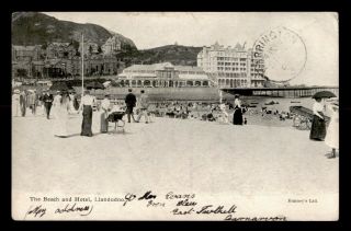Dr Who 1903 Gb Llandudno Beach And Hotel Postcard C109723