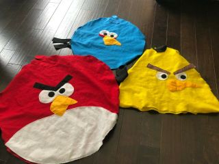 Angry Birds Costumes For Family Red Bird,  Blue Bird,  Yellow Bird And 2 Pigs