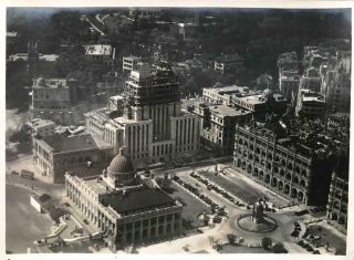 1930s Photograph Aerial View Of The Shanghai Bank In Hong Kong